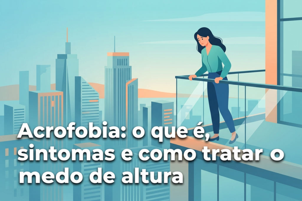 Pessoa observando a cidade do alto, ilustrando o tratamento da acrofobia - Acrofobia: o que é, sintomas e como tratar o medo de altura