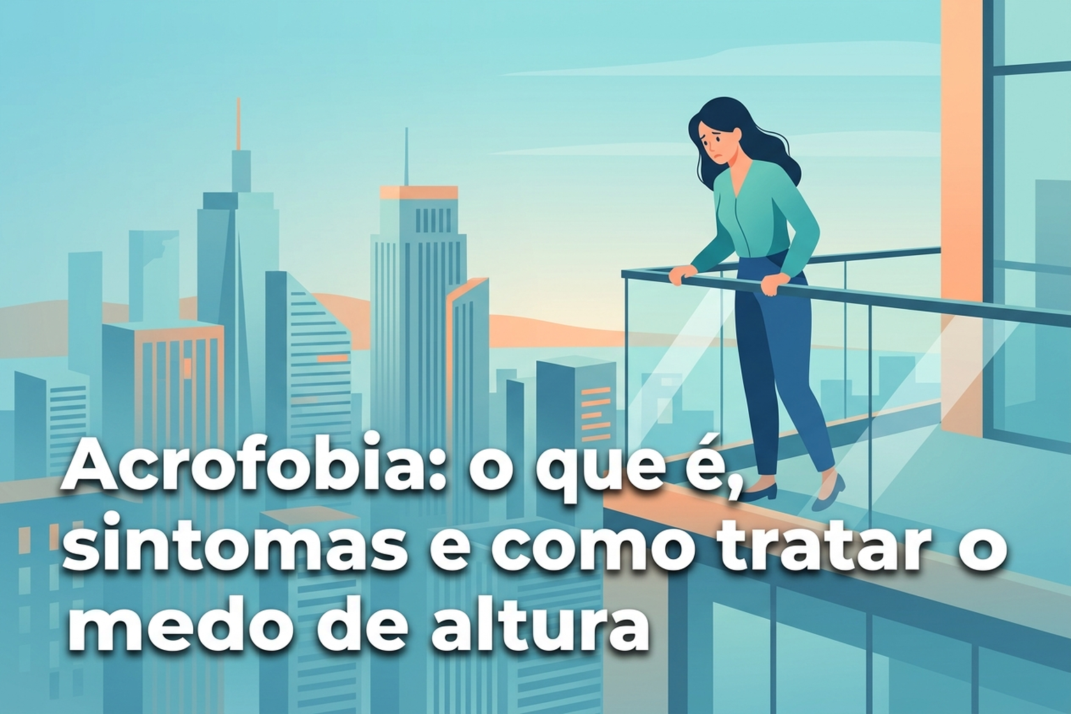 Pessoa observando a cidade do alto, ilustrando o tratamento da acrofobia - Acrofobia: o que é, sintomas e como tratar o medo de altura
