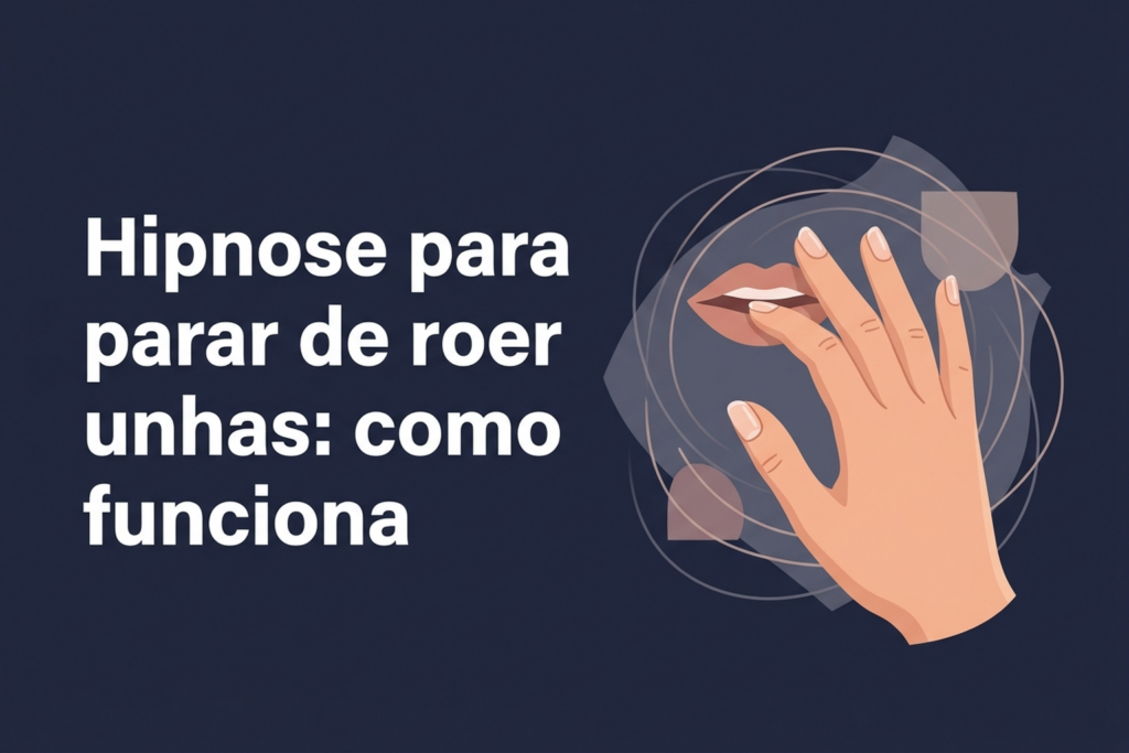 Ilustração de uma mão afastada da boca, simbolizando a mudança do hábito de roer unhas