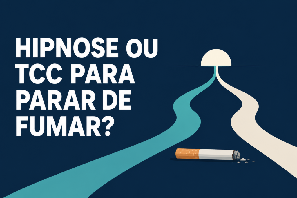 Ilustração de um cigarro apagado e caminhos de apoio para abandonar o tabagismo.
